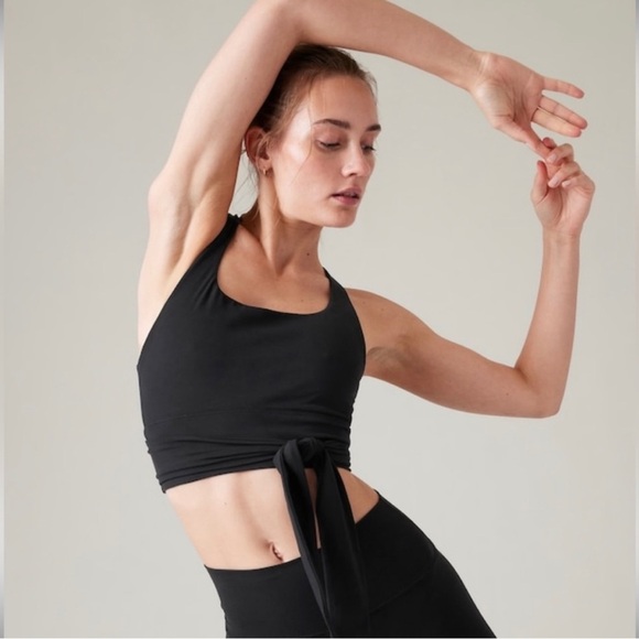 Athleta TRANSCEND WRAP LONGLINE BRA black SMALL - Picture 1 of 7